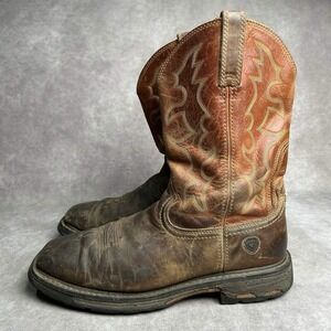 Ariat Work Boots Men's 11.5 D Square Toe Leather ATS EH Oil Slip Resistant